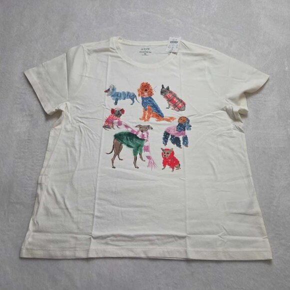 New J Crew Factory collector tee dogs in sweaters outerwear graphic tee - Picture 1 of 8